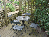 Patio area with seating for Bed and Breakfast Residents